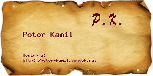 Potor Kamil névjegykártya